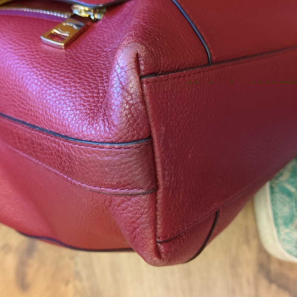 Coach GUC Red Burgundy Leather Hobo Shoulder Or Crossbody Bag Purse - Picture 8 of 16